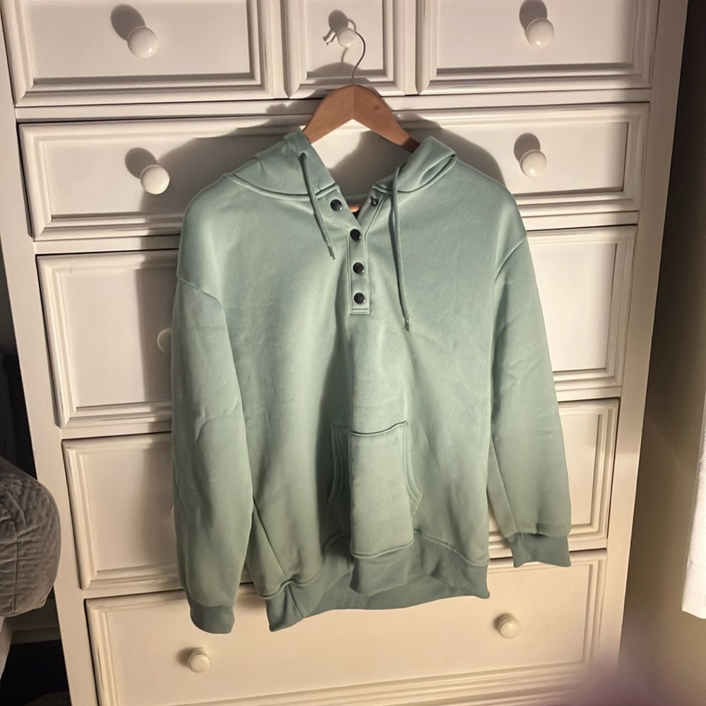 green hoodie